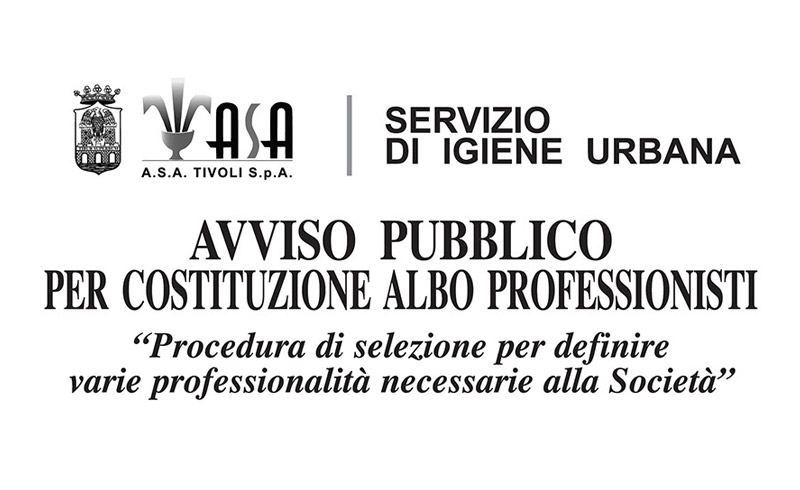 AVVISO PUBBLICO PER COSTITUZIONE ALBO PROFESSIONISTI