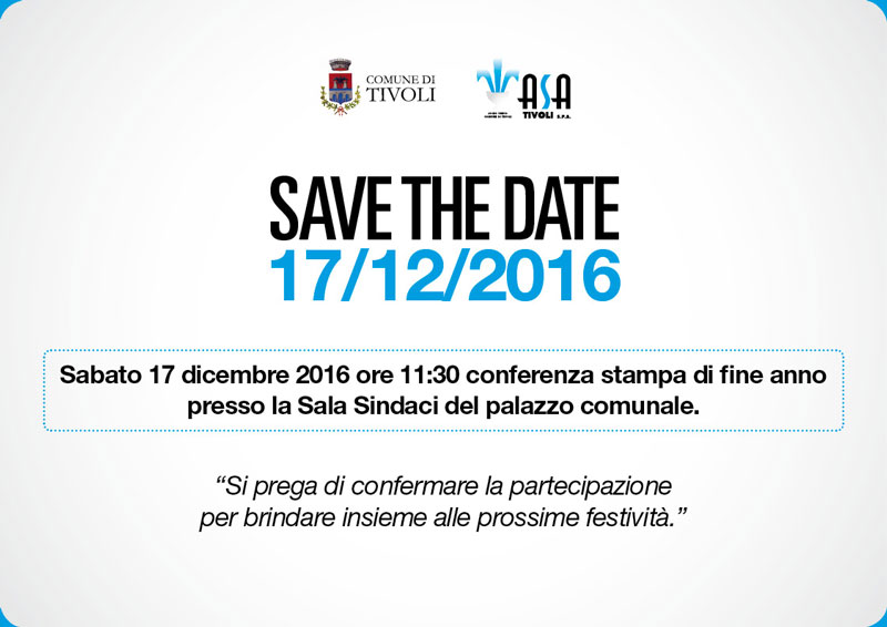 Save the date – Conferenza stampa di fine anno