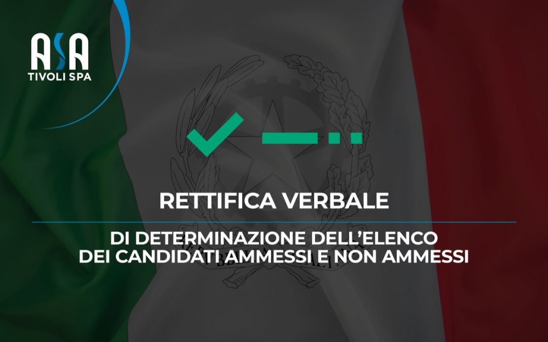 Pubblicazione avviso – Rettifica verbale