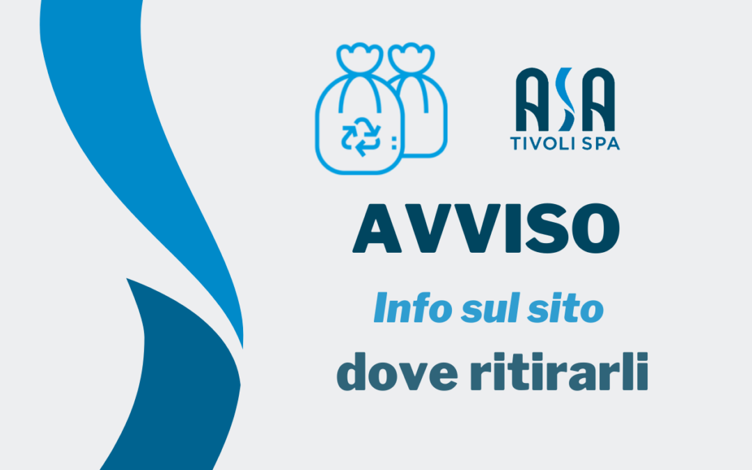 AVVISO – Sospensione distributore sacchi Tivoli Terme per manutenzione