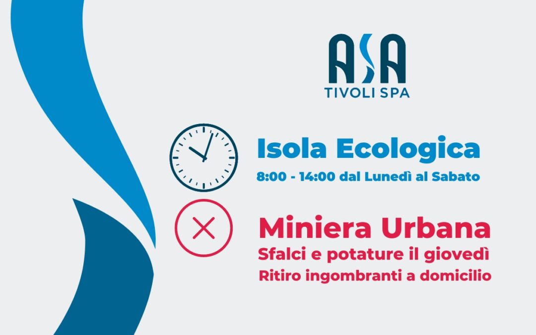 Cambio orario isola ecologica e sospensione servizi per il mese di agosto