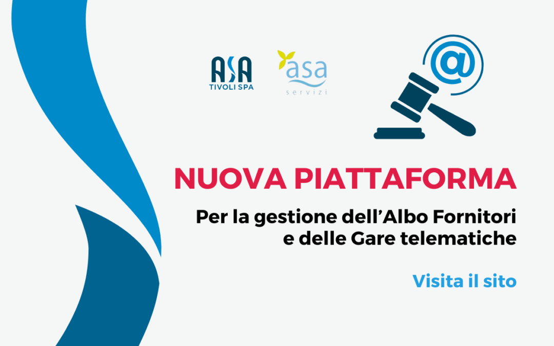 Nuova piattaforma per la gestione dell’albo fornitori e delle gare telematiche